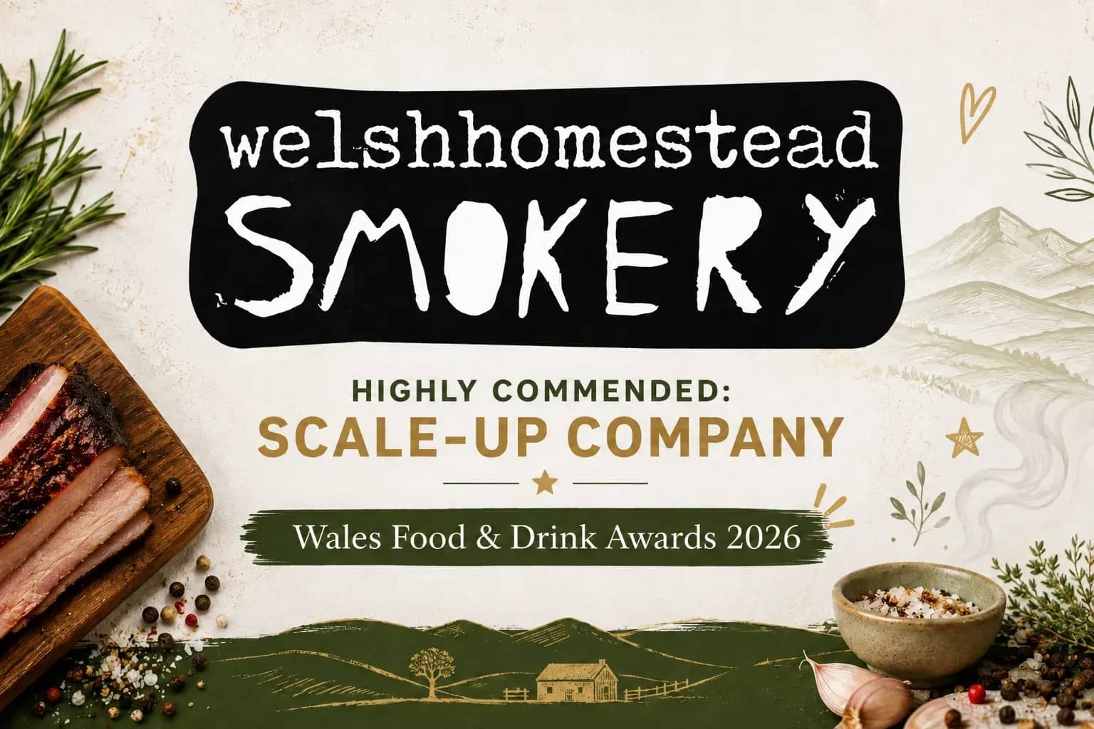 Mae Welsh Homestead Smokery yn rhannu newyddion cyffrous am wobrau